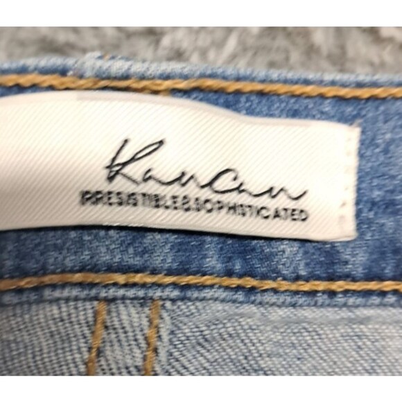 Kancan Jeans Womens Sz 25 Skinny Ankle Denim Blue Stretch Distressed Whiskers - Picture 5 of 10